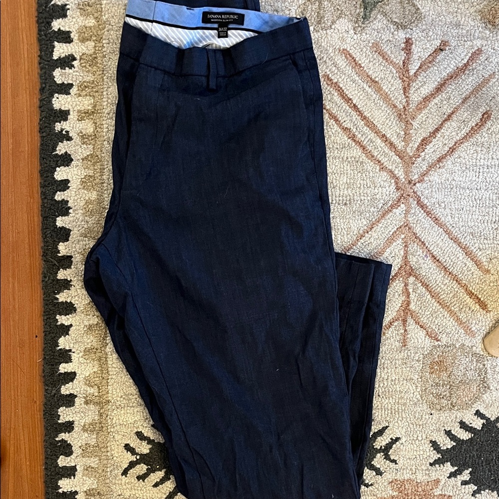 Banana Republic Men's Dark Blue Dress Pants